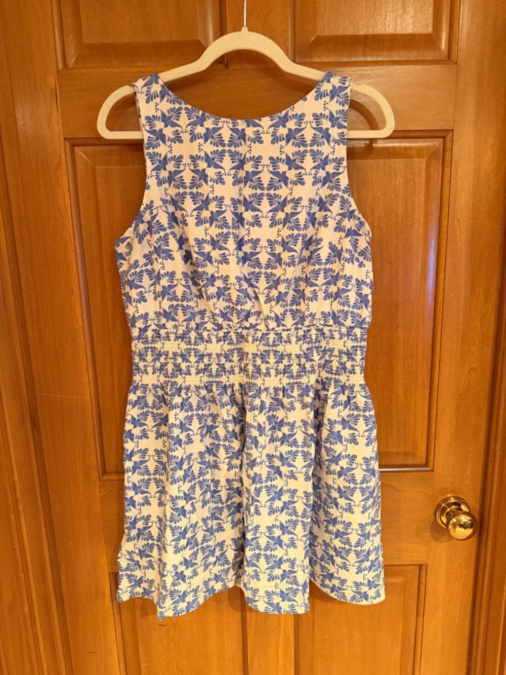 Universal Thread White and Blue Floral Sleeveless Dress
